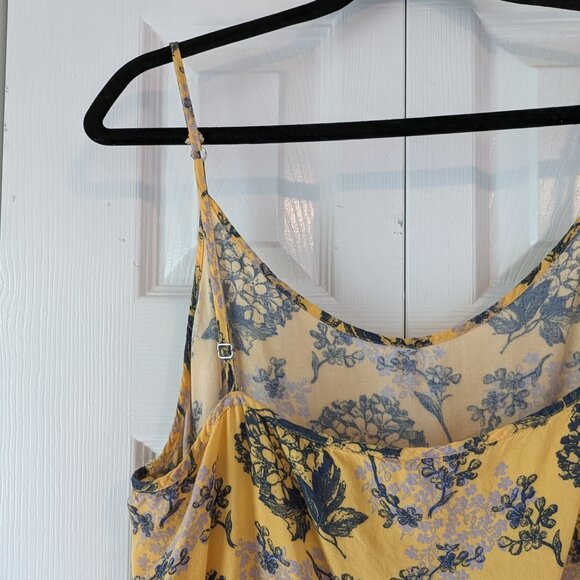 Yellow, floral tank top XL - Picture 4 of 7